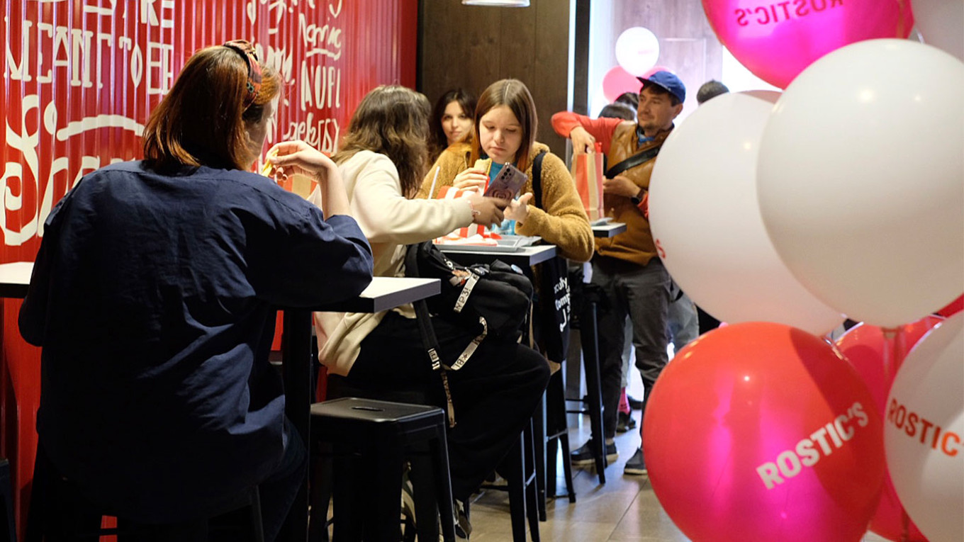 Customers eating in the dining area. MT